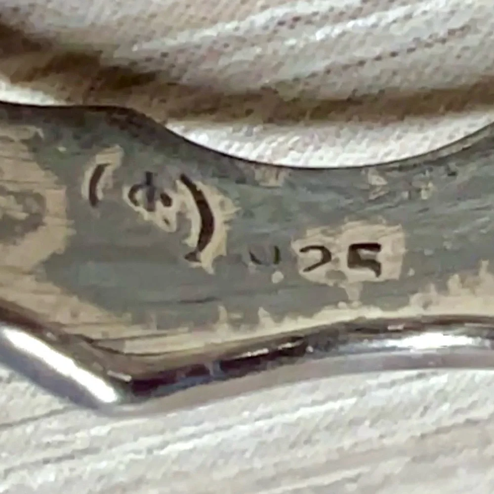 Vintage Designer Hallmarked ($) Sterling Silver Crown Band Ring, Size 5.5, 5g